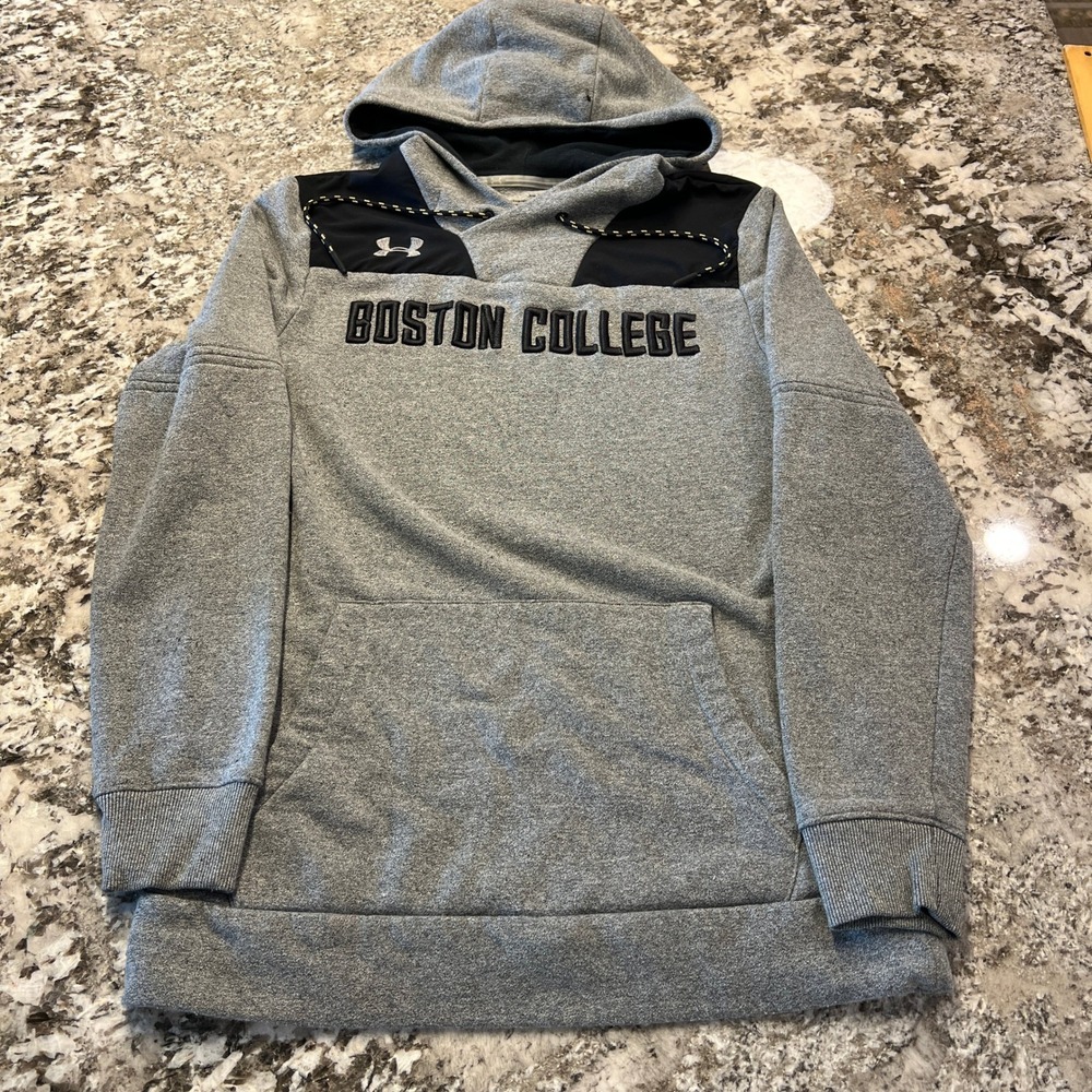 Under‎ Armour Boston College Eagles Hoodie Gray Black ColdGear Mens Small 2010s